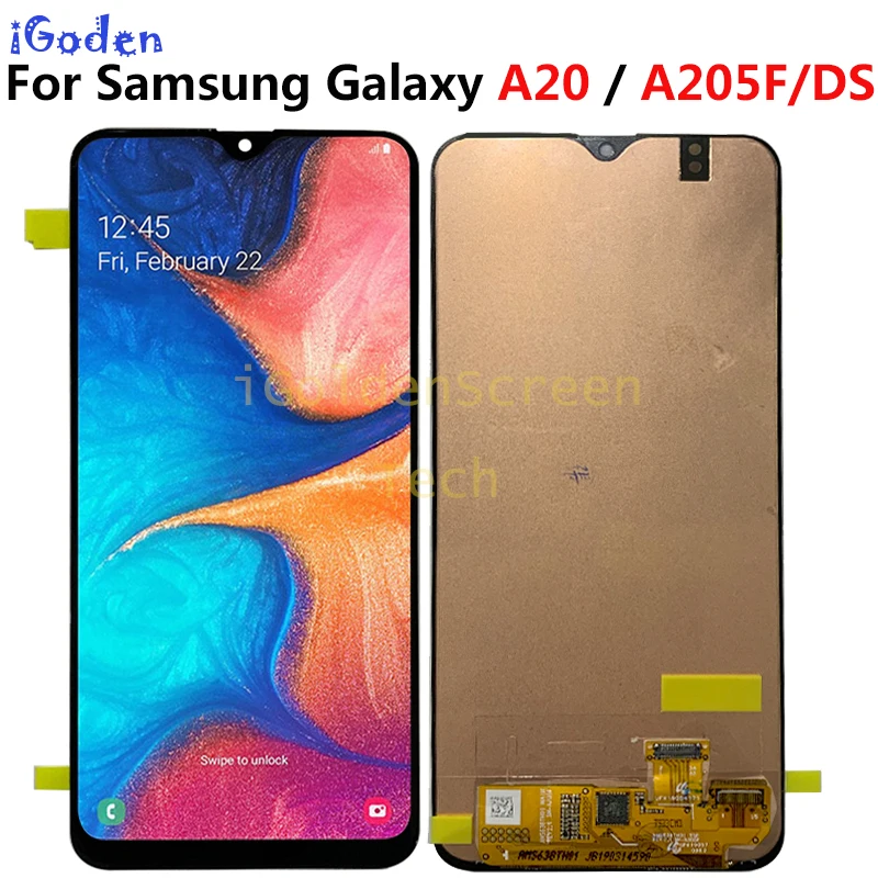 Для samsung galaxy A20 lcd дигитайзер A205/DS A205F A205FD A205A ЖК-дисплей сенсорный экран дигитайзер в сборе для samsung A20 lcd