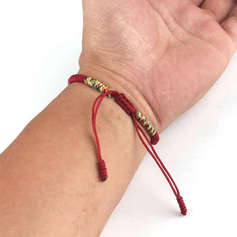 Tibetan Buddhism Lucky Bracelet Unisex Braided Adjustable King Kong Knot Red String Bracelets For Men Women Couple Pulsera bracelet jewelry leather bracelets shell charm bracelets