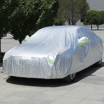 

Car Cover Aluminum Film Universal Car Cover Cotton Wool Thickened Car Cover Rain And Sun Protection Night Light Strip