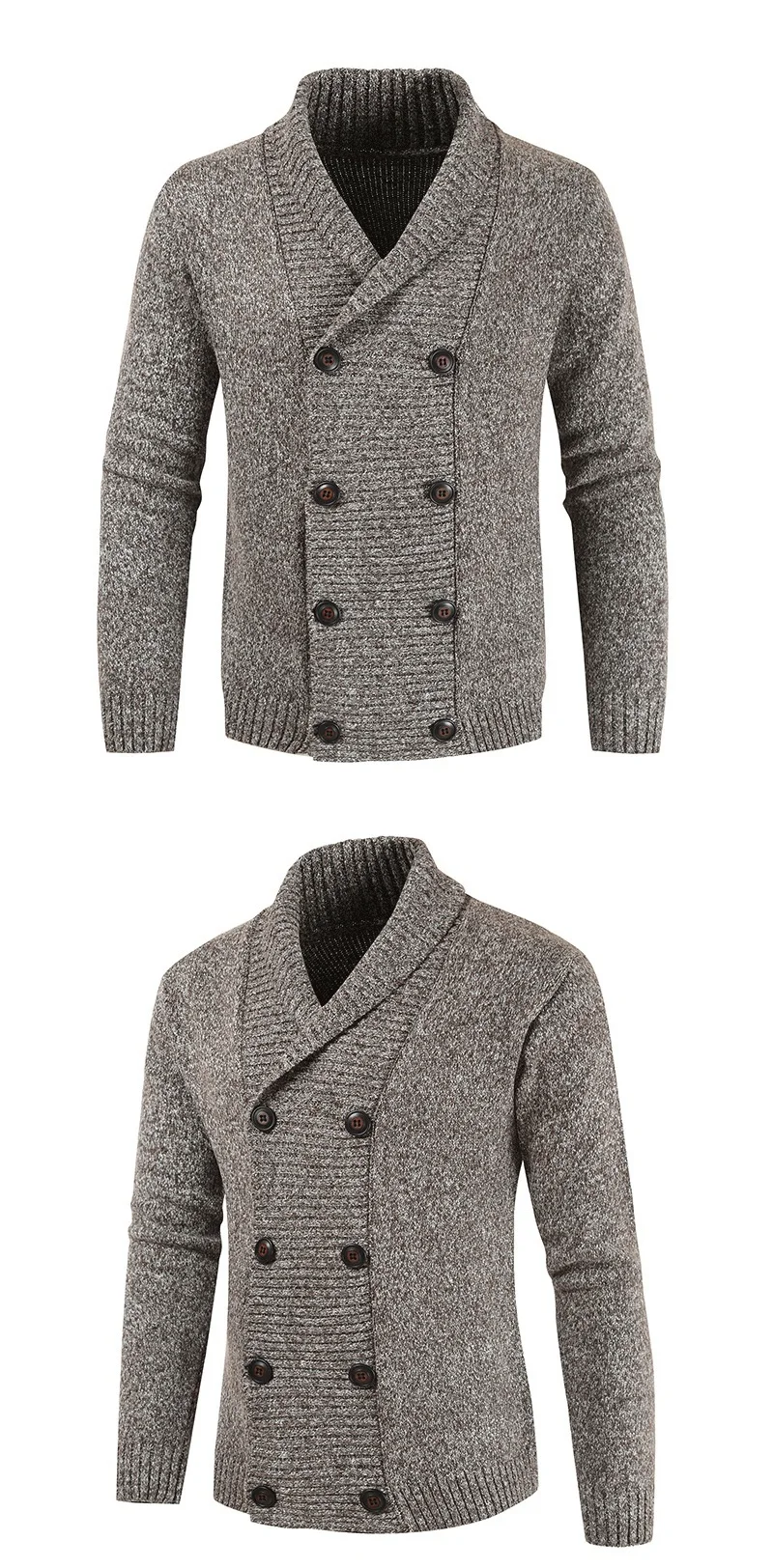 Oufisun Для мужчин зимний толстый двубортный хлопковый кардиган свитер Джемперы Для мужчин новые теплые детские джинсы с кашемиром модная верхняя одежда пальто Для мужчин