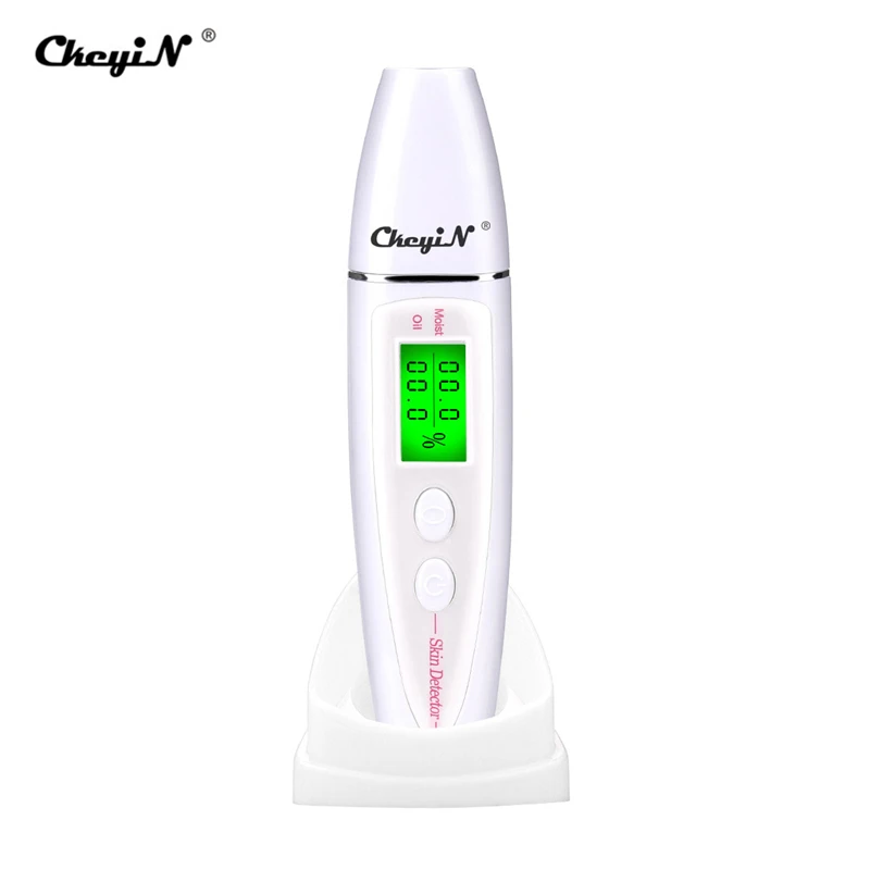 Серебристый Precise Detector LCD Digital Skin Oil Moisture Tester for Face Skin Care with Bio-technology Sensor Lady Beauty Tool Spa Monitor - Цвет: Серебристый