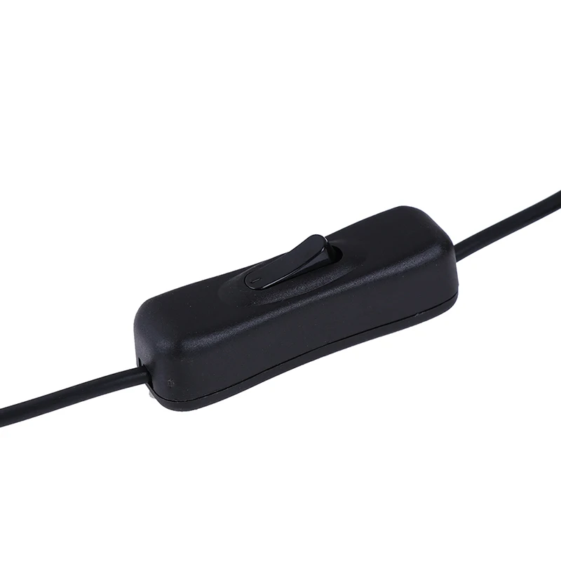 USB кабель для мужчин и женщин переключатель ВКЛ. Выкл. Кабель переключающий светодиодный светильник линия питания черный Электронный преобразователь даты 1 м