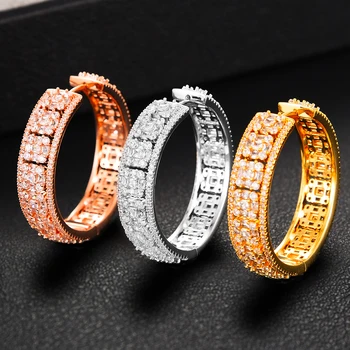 

GODKI Unique Luxury 3PC Earring Bangle Ring Set For Women Wedding PARTY Baguette Cut Zirconia Dubai Bridal Jewelry Set BOHO 2020