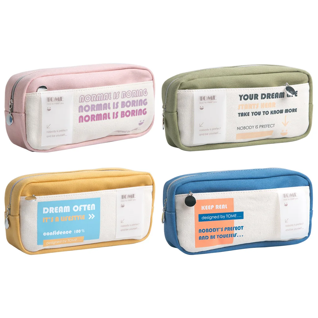 

Lovely Canvas Storage Pouch Marker Pencil Case Organizer Stationery Bag Holder for Primary Middle School College Student