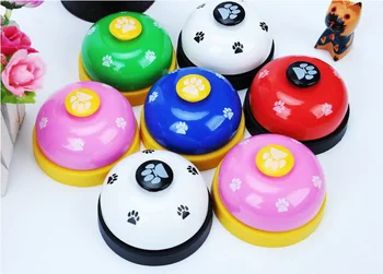 

DHL 100pcs Cute Pets Call Bell Dog Ball-Shape Paws Printed Meal Feeding Educational Toy Puppy Interactive Training Tool Supply