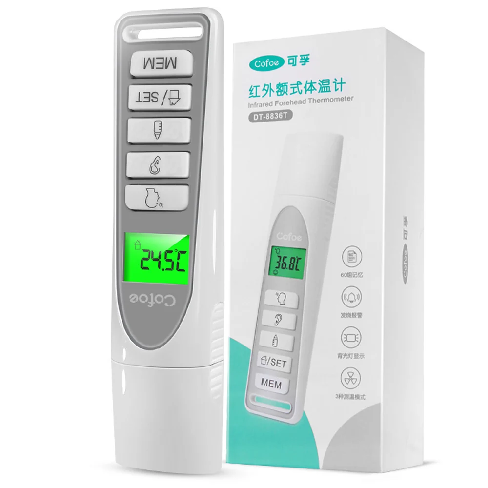 Cofoe 2 в 1 термометр Многофункциональный термометр для тела детская температура Инфракрасный Бесконтактный ЖК цифровой ушной лоб термометры