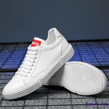 

New autumn and winter classic design trend fashion casual leather comfortable men's flat bottom large size sneakers 37 - 47
