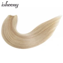 Isheeny remy волосы для наращивания 18 дюймов, цельная прозрачная повязка на голову, прямые невидимые накладные волосы 80 г