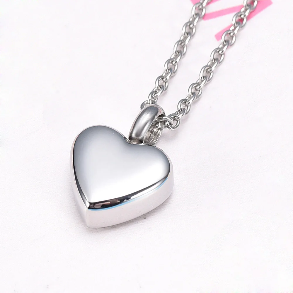 Heart Pendant Cremation Urn Necklace for Cats Kitty Memorial