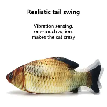 

Electronic Pet Cat Toy Electric USB Charging Simulation Bouncing Fish Toys For Dog Cat Chewing Playing Biting Supplies Dropship