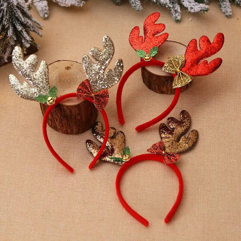 

Christmas Headbands Fancy Reindeer Antlers Hairband Xmas Kids Party Decor CA