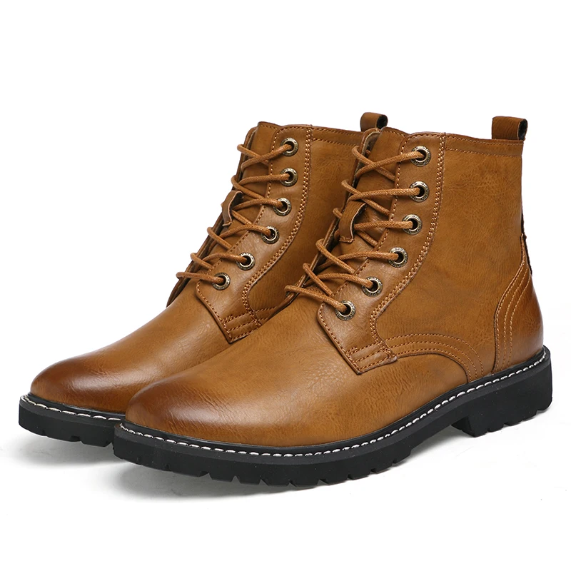 

Men Boots Genuine Leather Winter Snow Shoes Fashion Men Winter Boots Pointed Toe Mid-Calf Boots For Men Ankle Non-slip Boots
