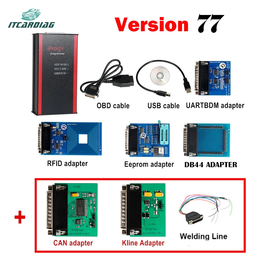 

V77 Iprog+ Iprog Pro Programmer Support IMMO + Mileage Correction + Airbag Reset + Key Programmer till the year 2019 Replace