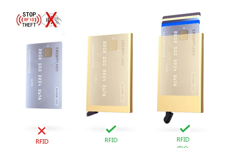 PU Автоматическая карта пакет RFID Экранирование Противоугонный кошелек из алюминиевого сплава большой емкости мульти-карты пакет ZF10171