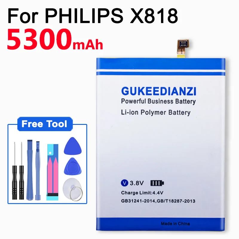 GUKEEDIANZI AB3900AWMC 5300 мАч мощный аккумулятор для Philips XENIUM X818 CTX818 сменная батарея для телефона
