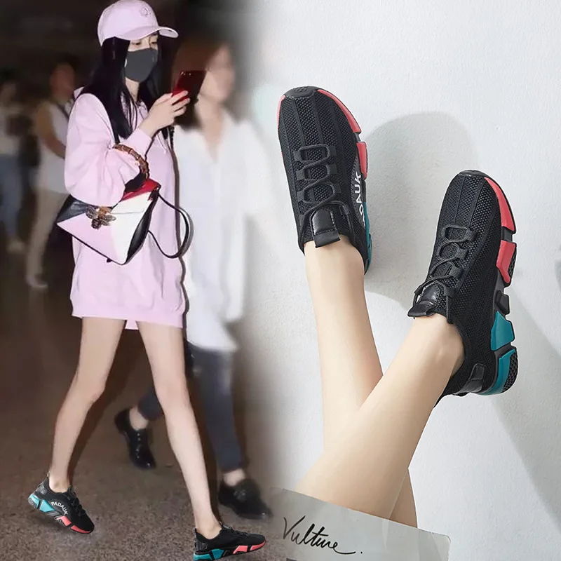 

Athletic Shoes Women's 2019 Spring New Style Korean-style Versatile Couples Running Shoes Breathable Mesh Casual Fly Woven Shoes