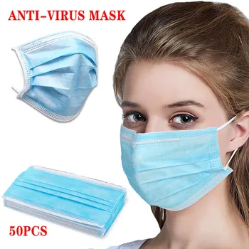 

Disposable Masks 50pcs Mask 3-Ply Anti-virus Anti-Dust FFP3 KF94 N95 Nonwoven Elastic Earloop Mouth Face Masks