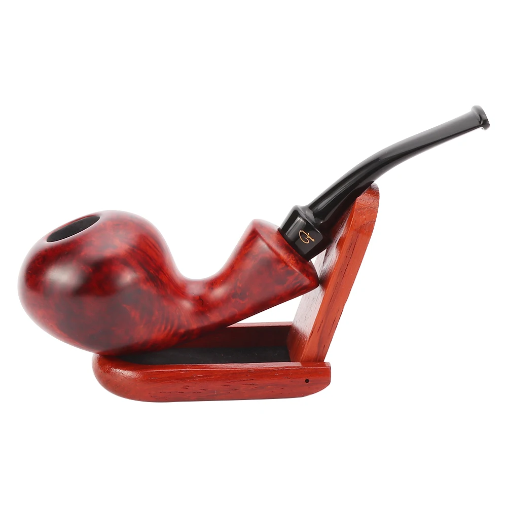 Briar 흡연 담배 파이프 연기 허브 분쇄기 16cm 내구성 Briar 구부러진 담배 나무 파이프 흡연 액세서리