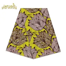 6 ярдов африканская восковая печатная ткань хлопок ткани, материал Дашики Печатный настоящий цветочный для платья A000345