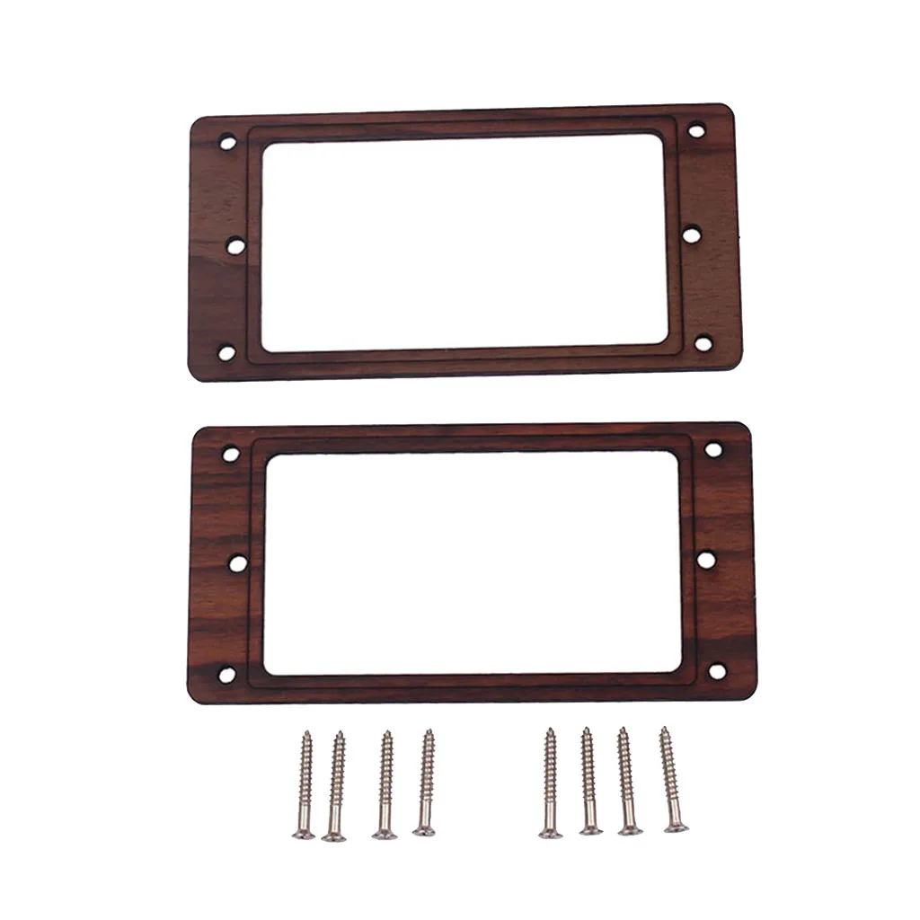 

Rosewood Humbucker Pickup Mounting Ring Frame w/ Screws Pickup Ring Flat Bottom for Guitar Parts
