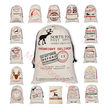 

100 pcs Christmas Bag Santa Sack Canvas Bag for Gifts Special Delivery Extra Large Size Santa Claus Gift Bags Xmas Decoration