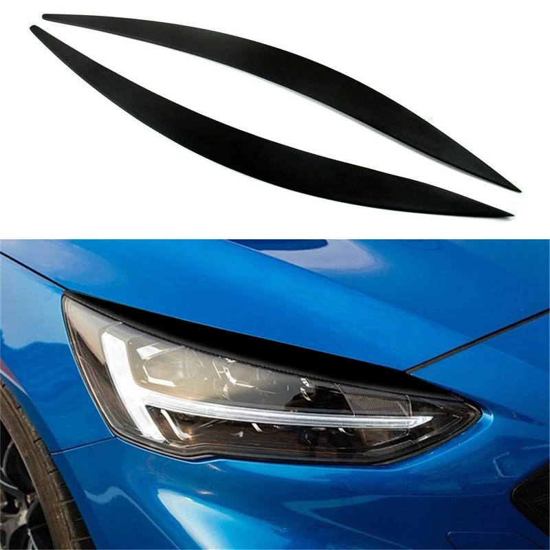 Resin Headlights Eyebrow Eyelids Trim Cover Headlight Lid for Ford