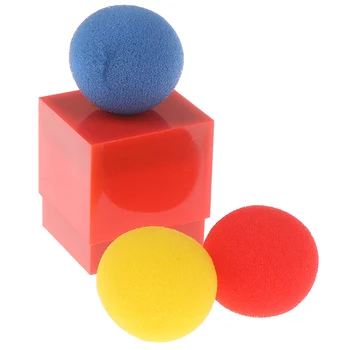 

1set(2 block 3 balls) Magic Tricks Kids Close Up Magic Prop Easy to do For Magicians kids magic Gift