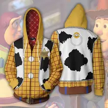 Zootop Bear осень-зима 3D принт История игрушек Шериф Вуди Косплэй на молнии куртка с капюшоном Одежда большого размера 6 xl