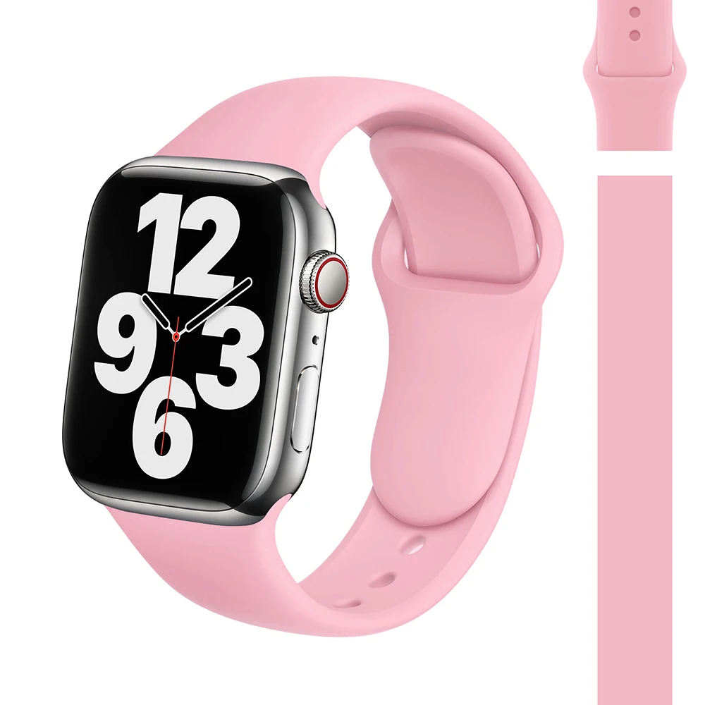 Silicone Strap Watch Compatible Apple Watch Band 45mm 44mm 41mm for bracelet iWatch 40mm 38mm correa apple watch series 7 6 5 SE Silicone Strap Watch Compatible Apple Watch Band 45mm 44mm 41mm for bracelet iWatch 40mm 38mm correa apple watch series 7 6 5 SE