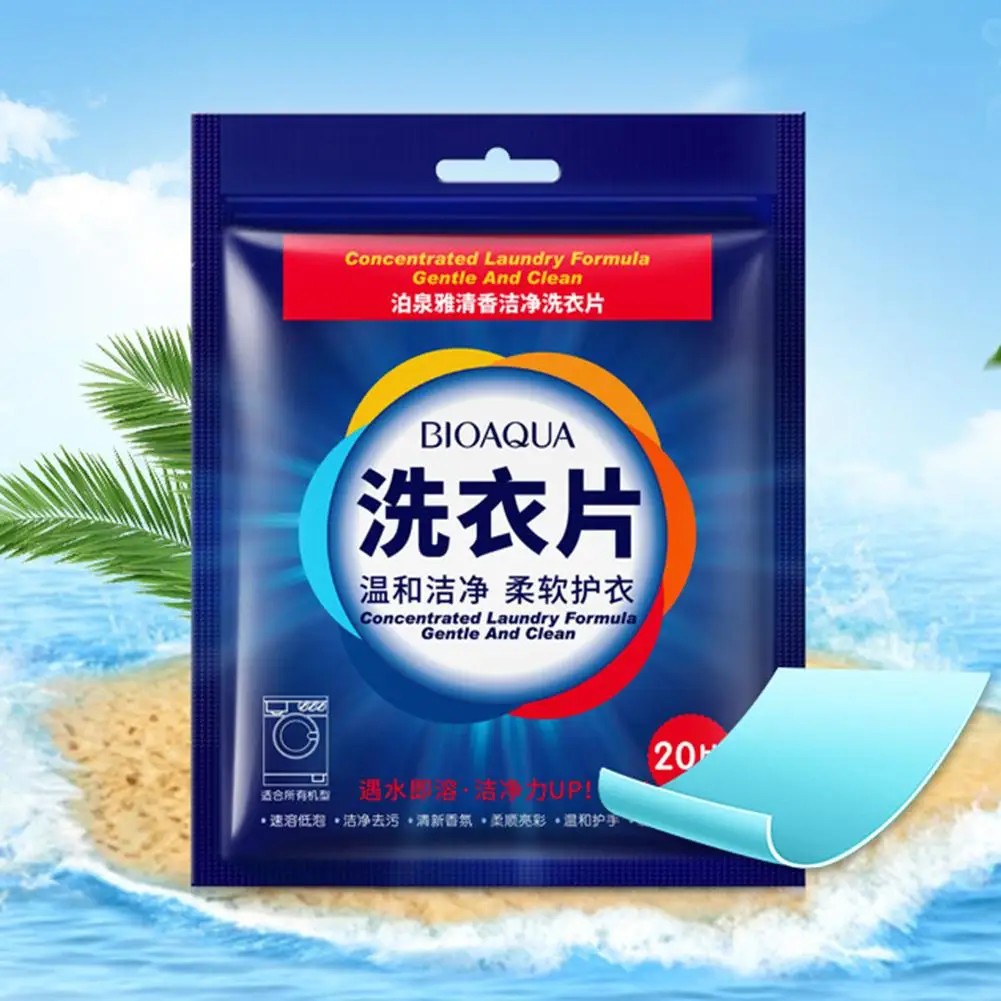

20Pcs Super Concentrated Washing Soap Laundry Tablets Laundry Clean Gentle Washing Detergent Sheets Home Supplies Travel