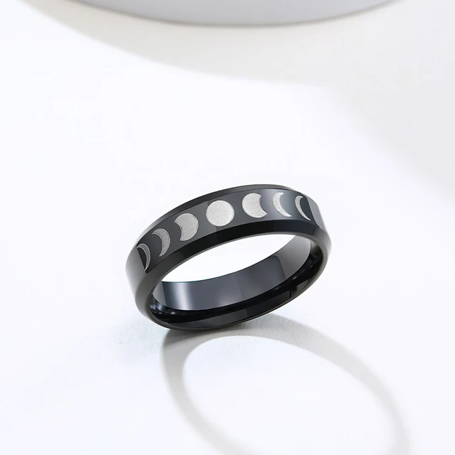 Large Crescent My Moon Ring with Custom Lunar Phase