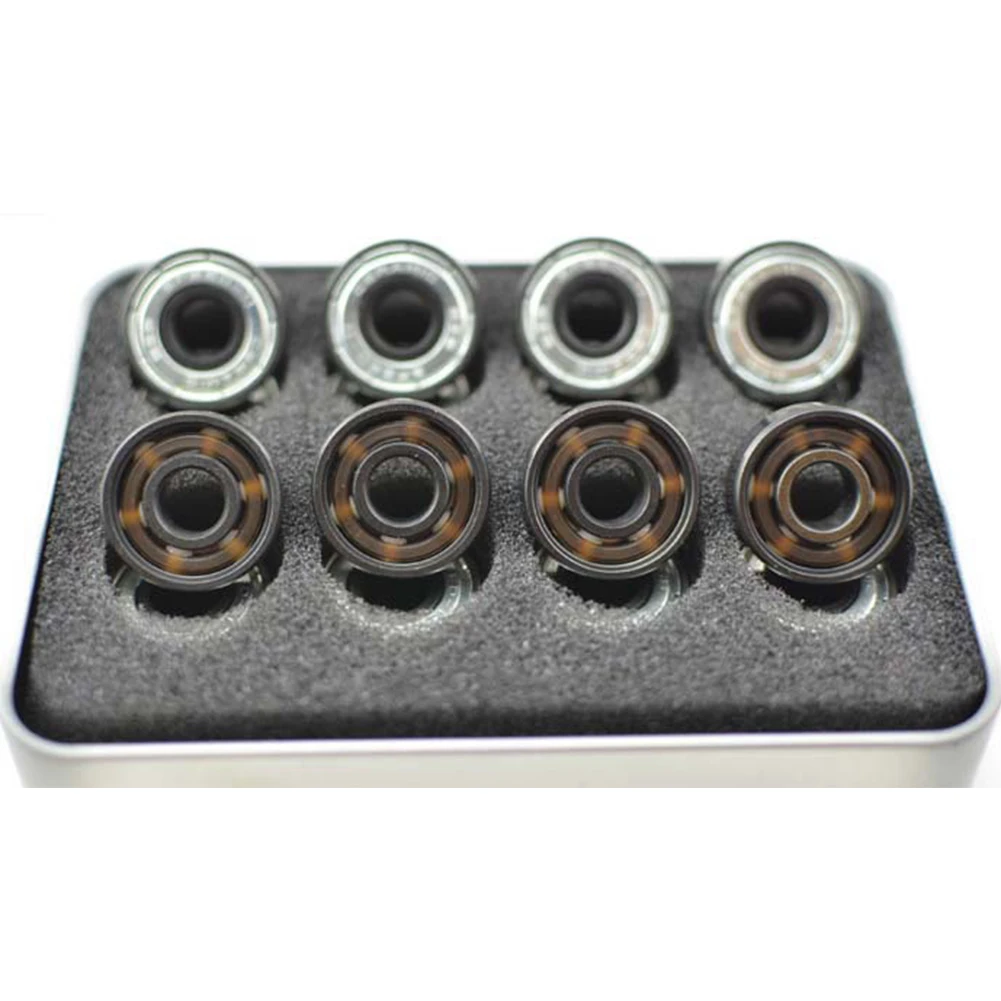 16PCS 6 Beads Ceramic Balls Speed Bearing Skateboard With Storage Box Roller Skates Inline Skate Steel Accessories Outdoor