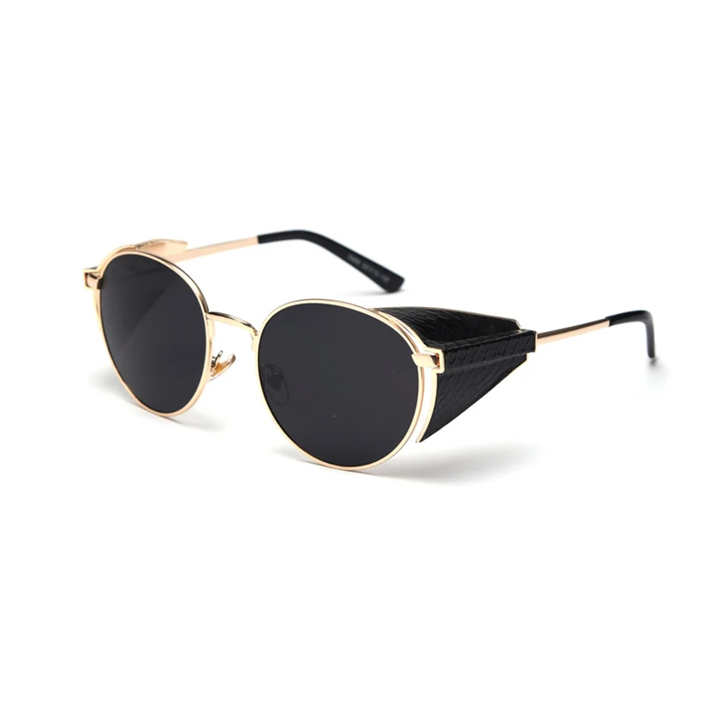 

2019 trend classic sunglasses European personality retro punk side cover stickers unisex temperament street beat sunglasses
