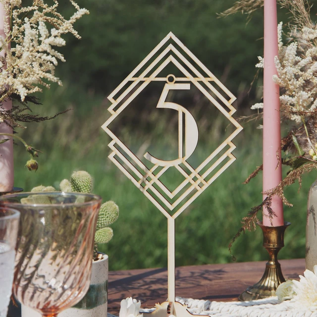 Great Gatsby Party Decorations, Gold table numbers, vintage style table  numbers, Art Deco table numbers, Vintage