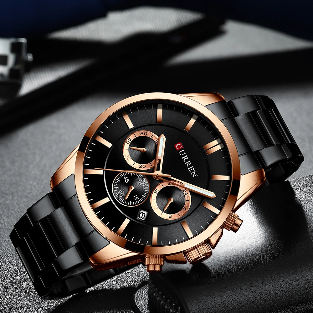 Ceny Top marka CURREN mężczyźni zegarki luksusowe moda zegarek kwarcowy wodoodporny zegarek mężczyźni sport zegarek wojskowy mężczyzna zegar Relogio Masculino