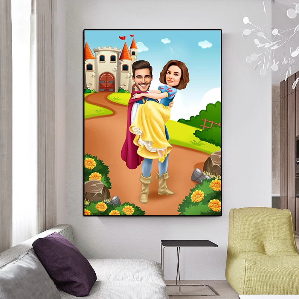 Marvel Personalized Family Portrait Canvas Painting Custom Spiderman Poster Wall Art Room Home Decoration Picture Birthday Gift