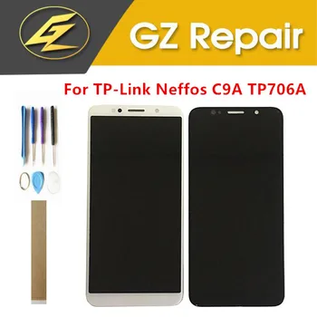 

5.45 Inch For TP-LINK Neffos C9A TP706A LCD Display With Touch Screen Glass Sensor Digitizer White Black With Tools Tape
