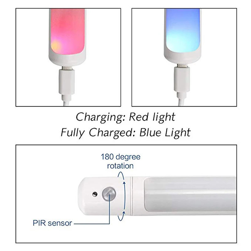 25 светодиодов USB Перезаряжаемый пассивный инфракрасный датчик ночного освещения датчик движения свет под шкафом шкаф ночник лампа с Магнитная лампа