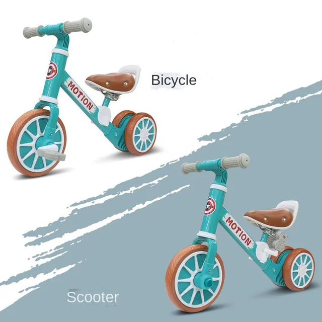 LazyChild 2 In 1 Multifunctional Balance Bike Scooter 1-3 Years Old Children's Scooter Adjustable PU Seat 2021 New Dropshipping 1