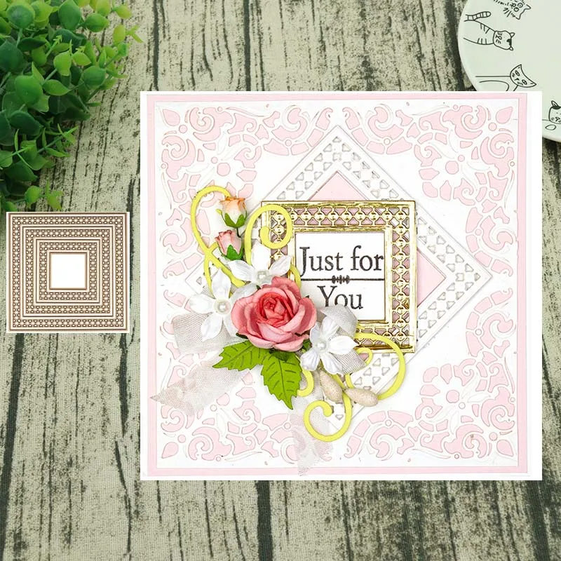 

Metal cutting dies Square lace cut die mold decoration Scrapbook paper craft knife mould blade punch stencils