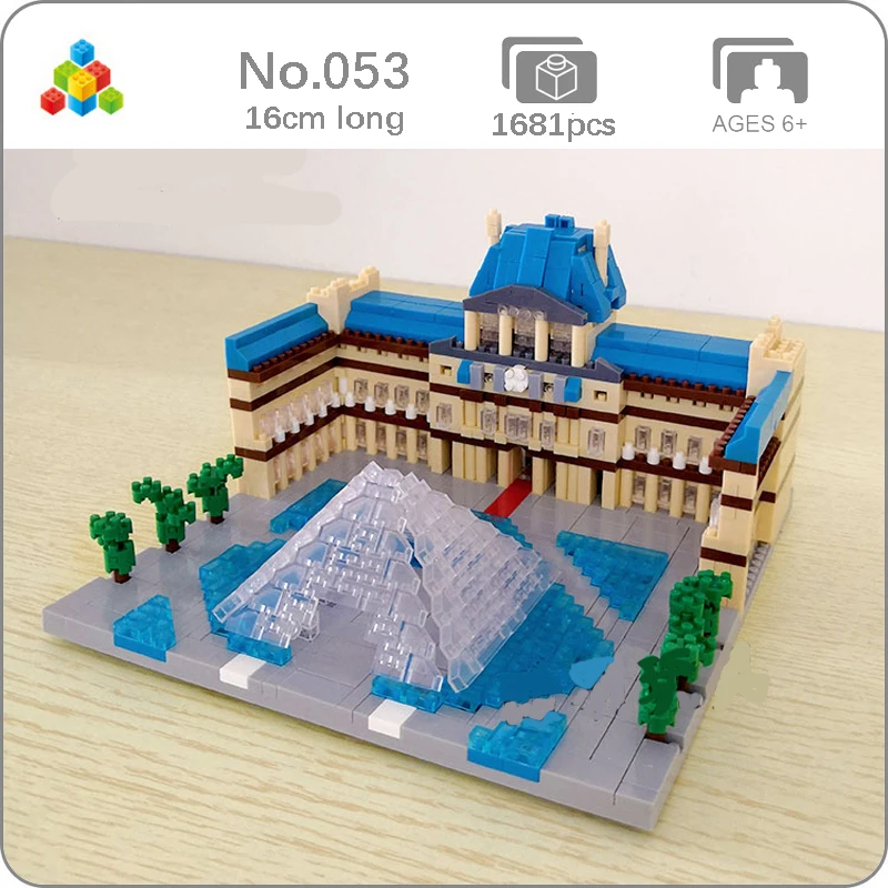 Набор строительных блоков YZ World Architecture 3d-модель Парижа Лувра набор мини-кубиков с