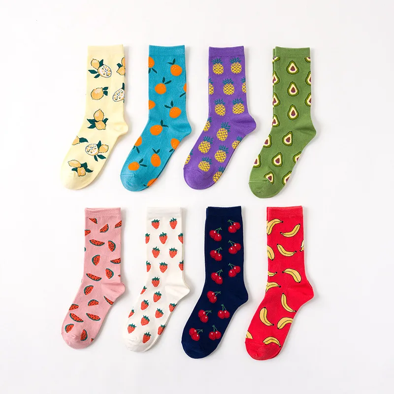 

Creative Trend Women Socks Fashion New 2019 Autumn Wild Printing Happy Students Cute Preppy Style Cotton Solid Crew Socks Women