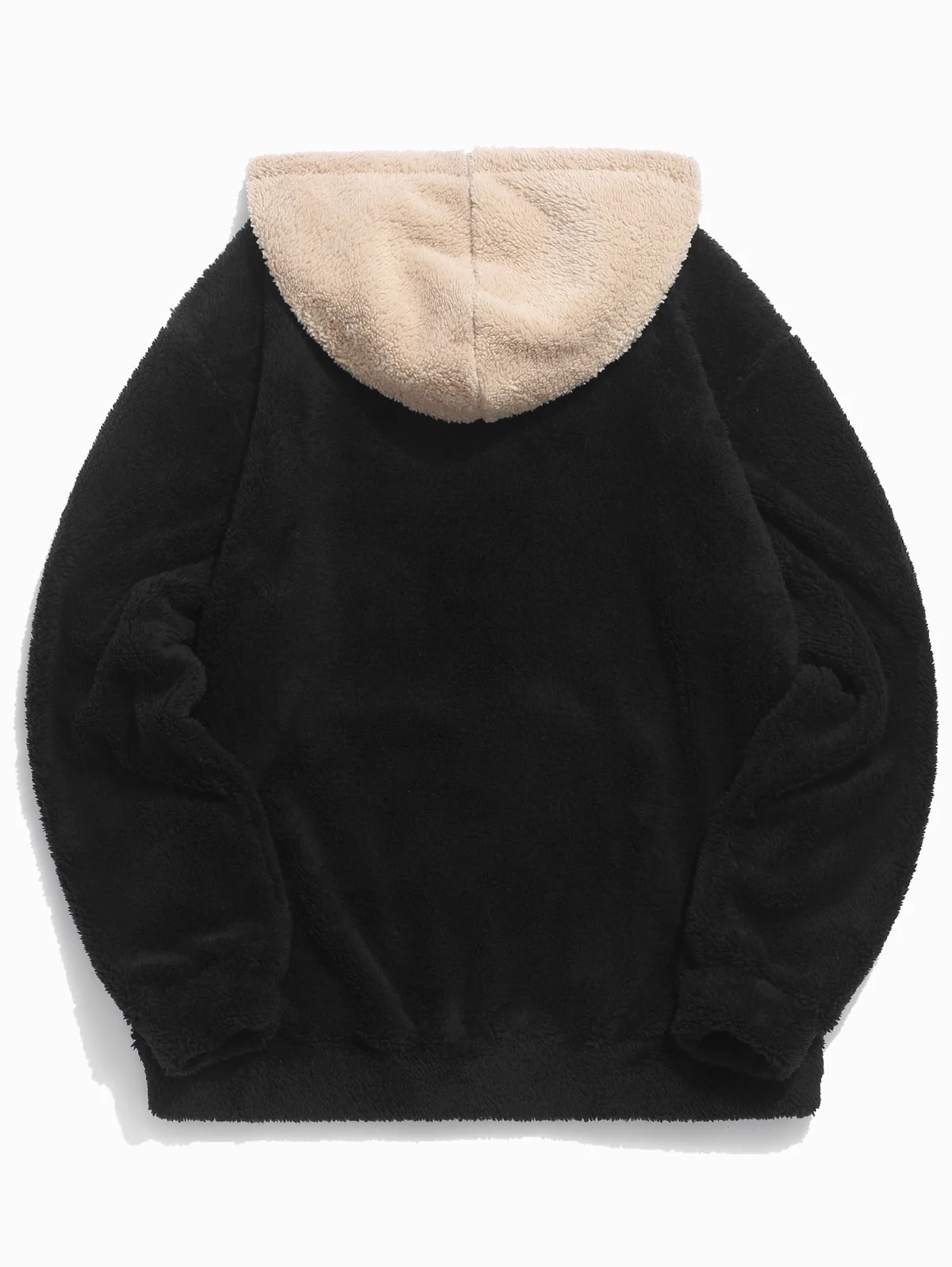 Tanie ZAFUL męskie bluzy blokujące kolor łączenie Fuzzy pulower z kapturem sznurkiem bluzy Streetwear mężczyźni solidny kolor koszule jesień