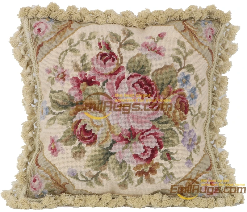 Needlepoint woolenen Decorative Couch Throw Interior Decoration Cushion Square woolen Aubussion Square Cushion Cover