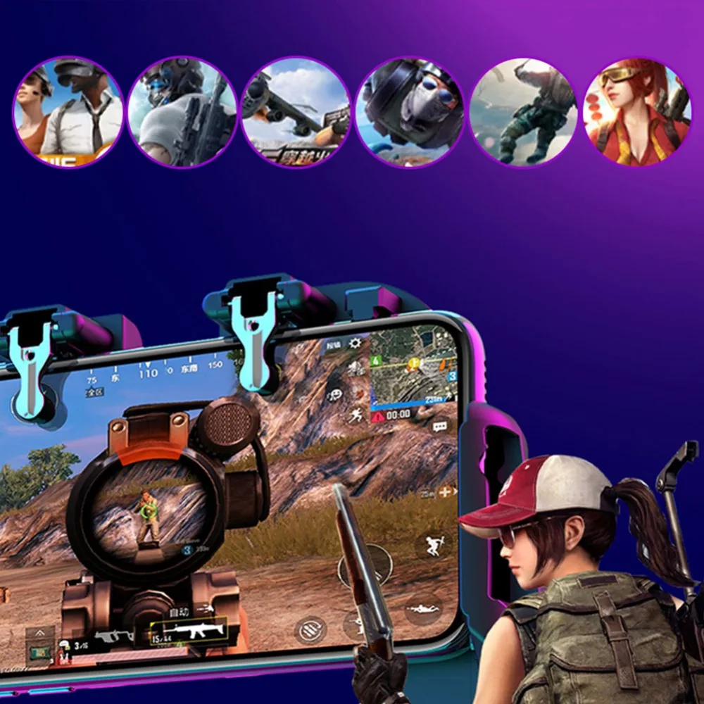 H6 геймпад Pubg контроллер Android джойстик мобильный игровой коврик игровой контроллер триггера Ручка Вентилятор охлаждения 3 в 1 геймпад джойстик