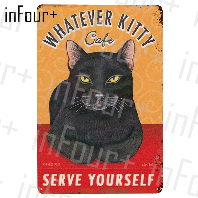 Whatever Kitty металлическая пластина металлический винтажный декор знак постер