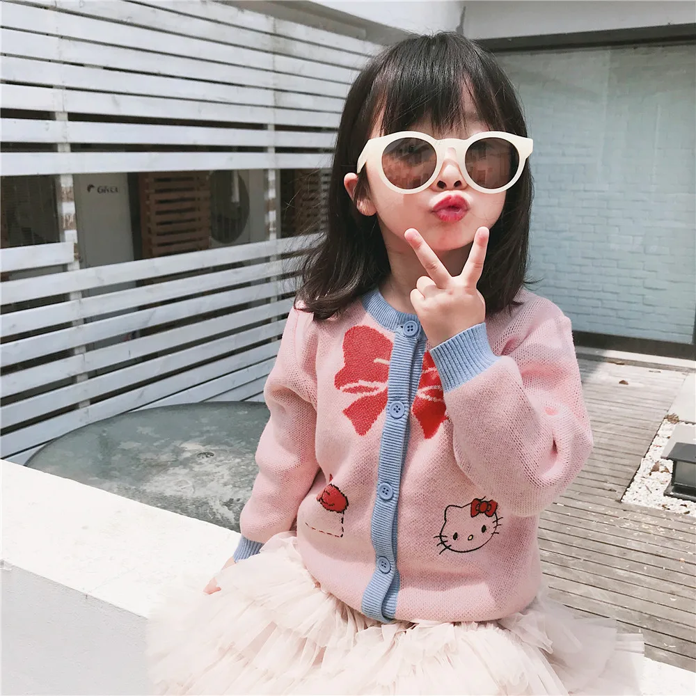 Tonytaobaby/новая осенне-зимняя одежда для девочек; Детские хлопковые свитера; зимняя одежда для маленьких девочек; свитер для девочек