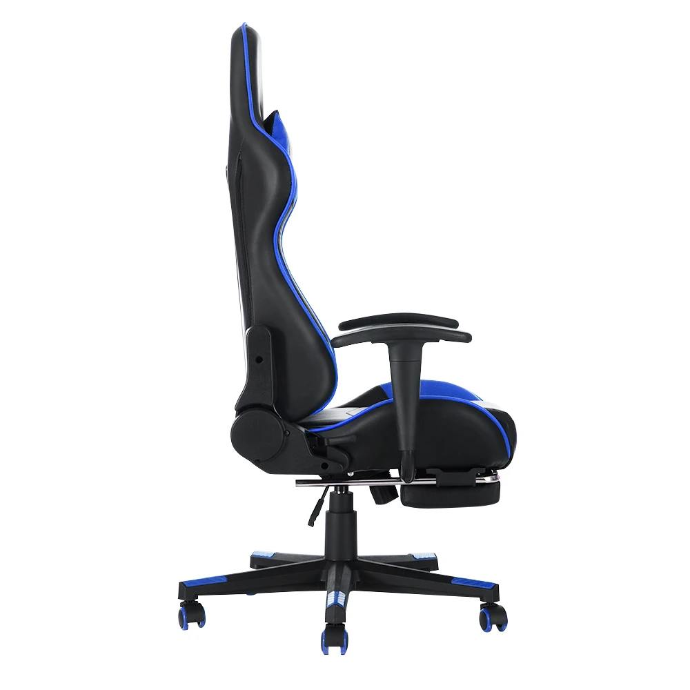 Gaming Sport Chair Swivel Gas Lift Lockable Reclining Chair with 5 Wheels Office Chair Adjustable Seat Height Pu Leather Seater