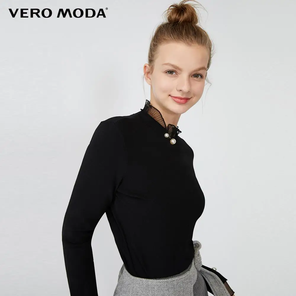 

Vero Moda Women's Gauzy Ruffled Detachable Imitation Pearls Knit | 320124529