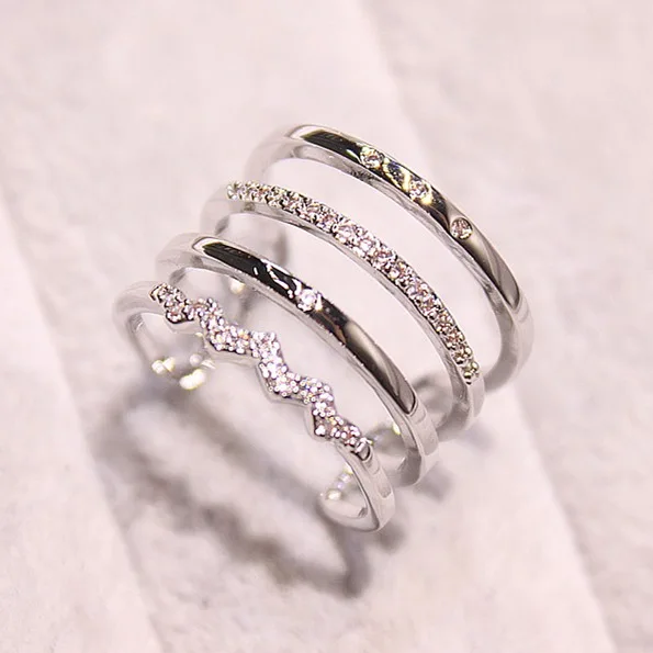 Новое модное кольцо Луна& ЗВЕЗДА открытые, кольца на палец для женщин девушек ювелирные изделия - Цвет основного камня: RR011-1